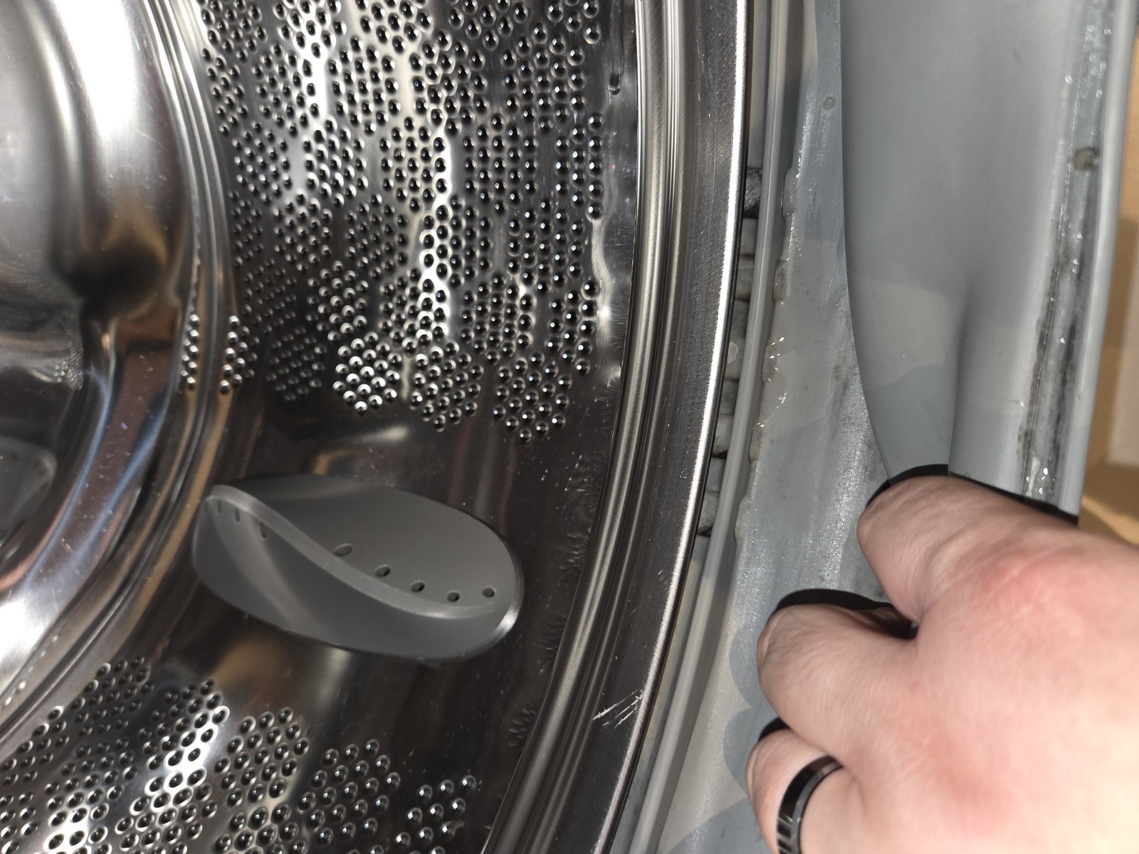 Washing machine door seal fold after cleaning