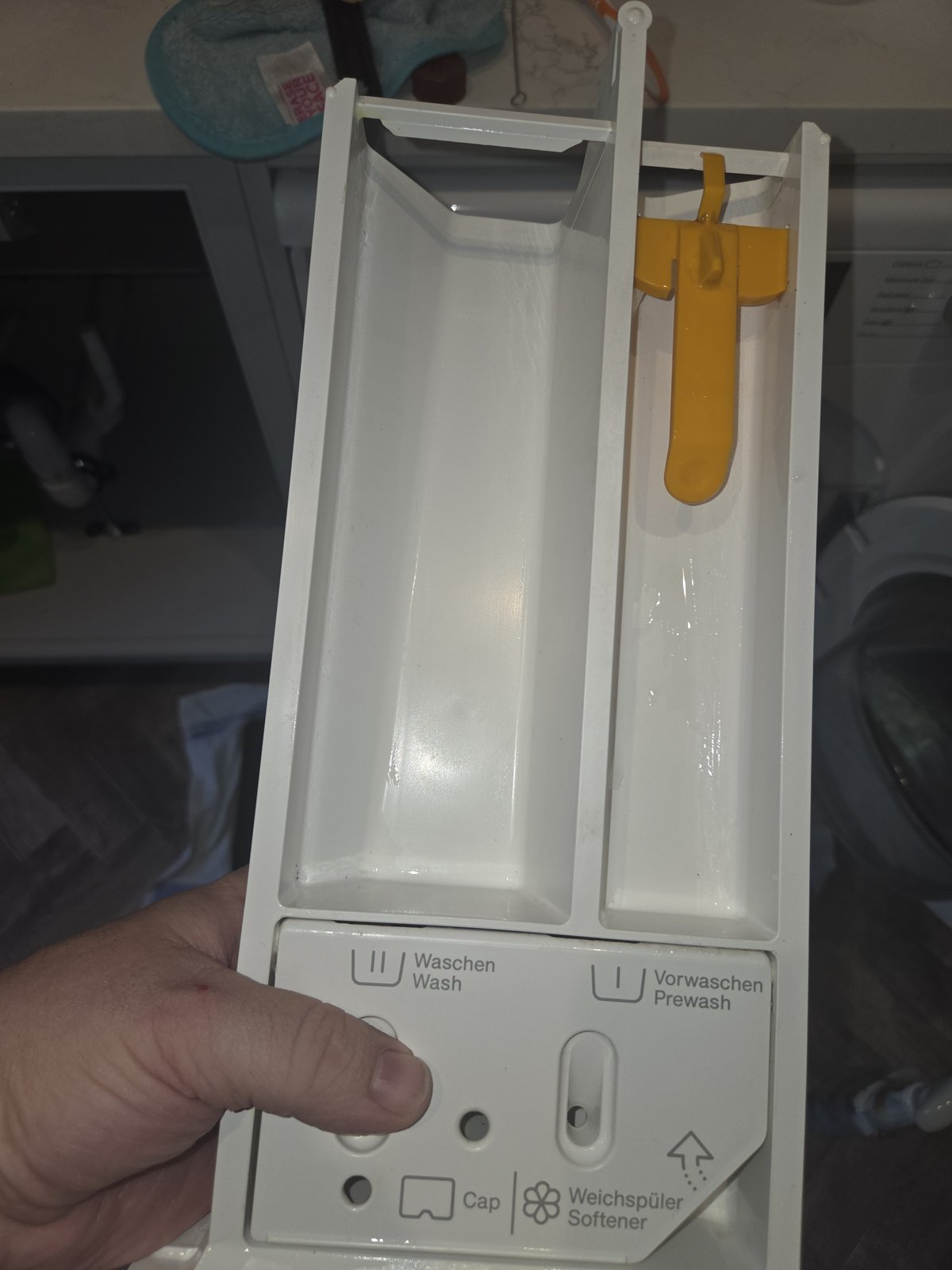 Miele washing machine detergent drawer after cleaning