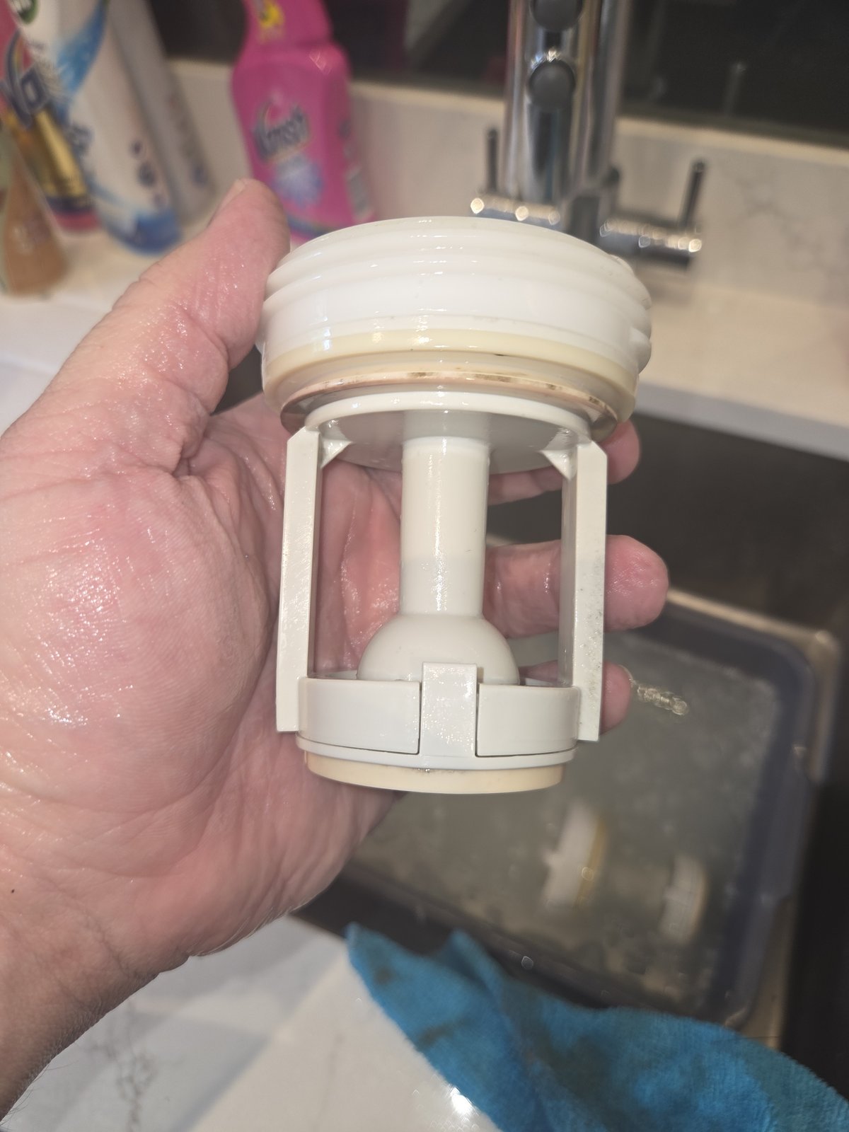 Miele washing machine drain pump filter after cleaning