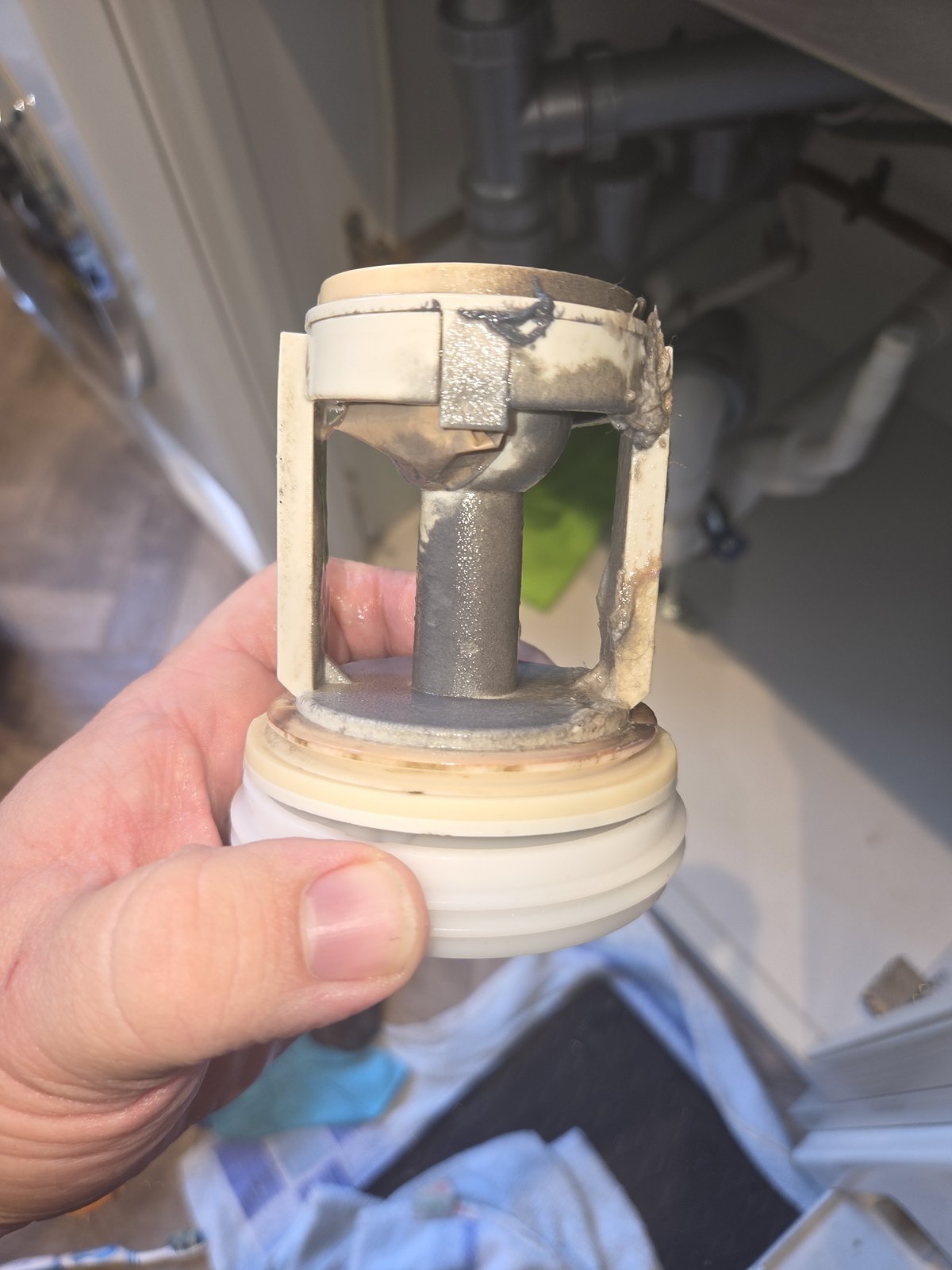 Miele washing machine drain pump filter before cleaning