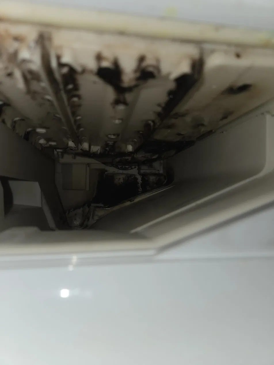 Detergent drawer recess before cleaning